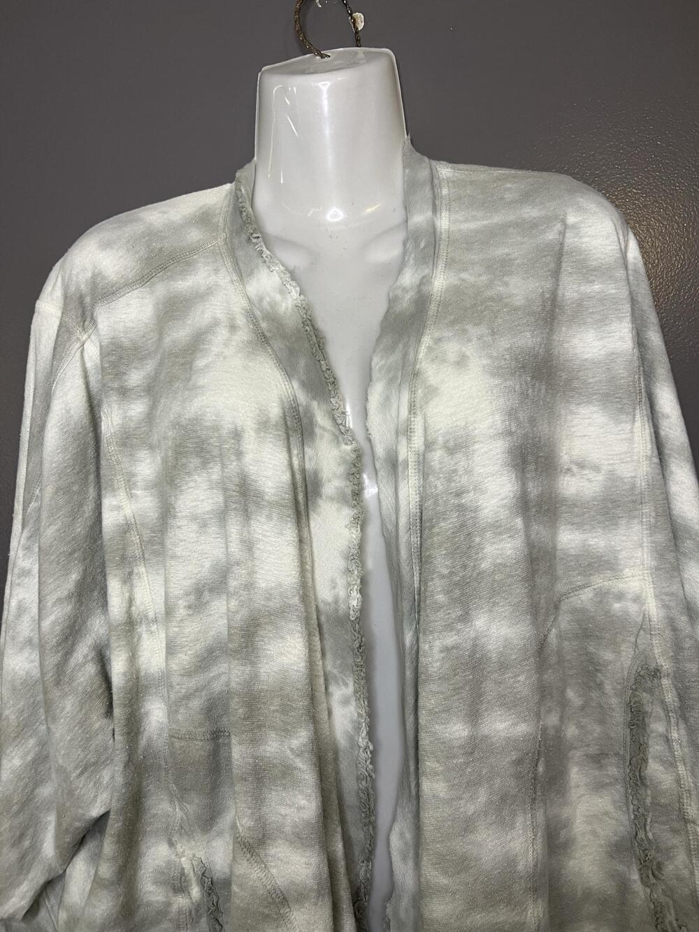 Free People Cardigan Sweater Womens XS Gray Terry Open Front Dolman Pockets Soft